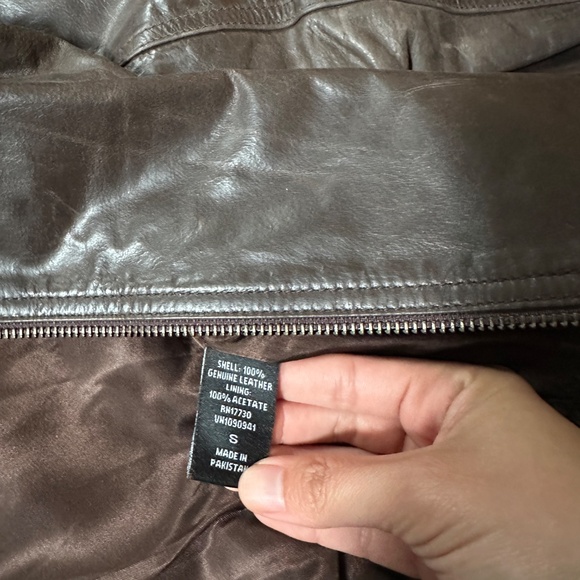 Mossimo 100% Leather Jacket - Distressed Brown, Size Small - Picture 4 of 4